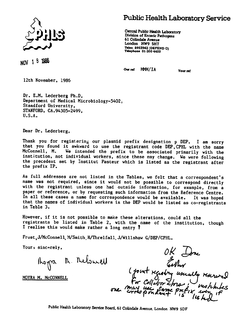 McConnell to EML (PRC) 11-12-86